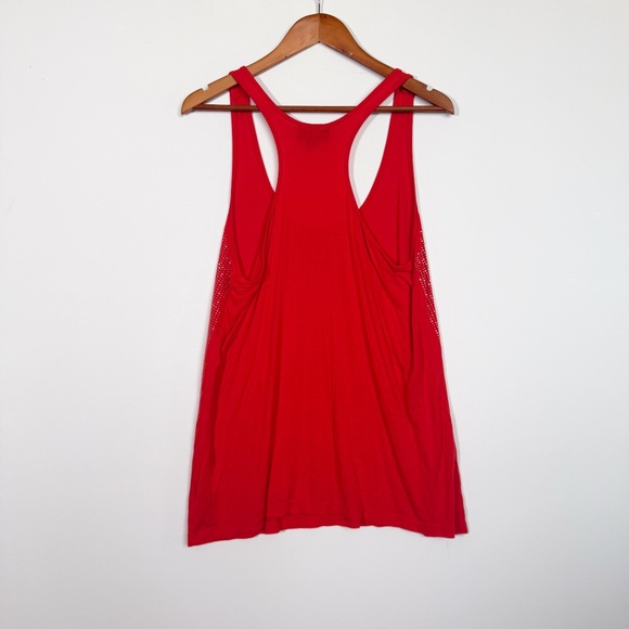I jeans by Buffalo Vibrant Red Orange Studded Sparkly Racerback Tank Top Size LG - Picture 6 of 16